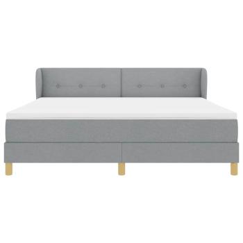 Boxspringbett mit Matratze Hellgrau 180x200 cm Stoff