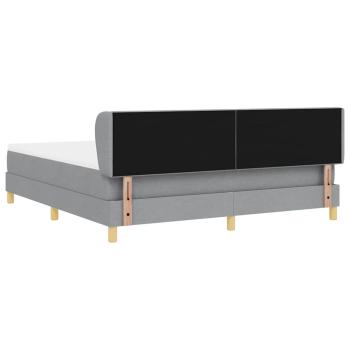 Boxspringbett mit Matratze Hellgrau 180x200 cm Stoff