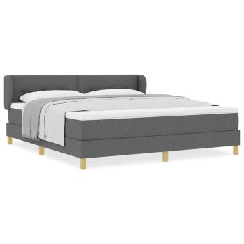 Boxspringbett mit Matratze Dunkelgrau 180x200 cm Stoff