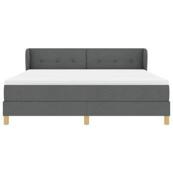 Boxspringbett mit Matratze Dunkelgrau 180x200 cm Stoff