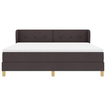 Boxspringbett mit Matratze Dunkelbraun 180x200 cm Stoff