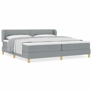 Boxspringbett mit Matratze Hellgrau 200x200 cm Stoff