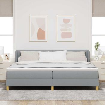 Boxspringbett mit Matratze Hellgrau 200x200 cm Stoff