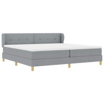 Boxspringbett mit Matratze Hellgrau 200x200 cm Stoff
