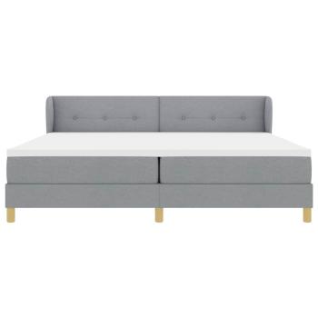 Boxspringbett mit Matratze Hellgrau 200x200 cm Stoff