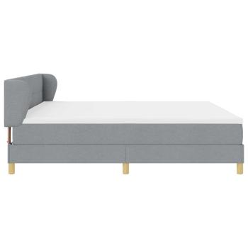 Boxspringbett mit Matratze Hellgrau 200x200 cm Stoff