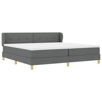 Boxspringbett mit Matratze Dunkelgrau 200x200 cm Stoff