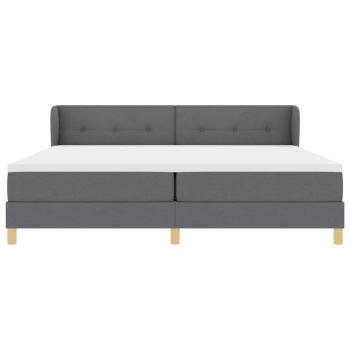 Boxspringbett mit Matratze Dunkelgrau 200x200 cm Stoff
