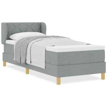 Boxspringbett mit Matratze Hellgrau 80x200 cm Stoff