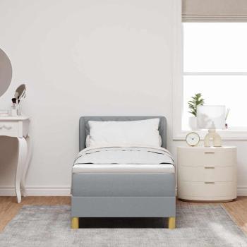 Boxspringbett mit Matratze Hellgrau 80x200 cm Stoff