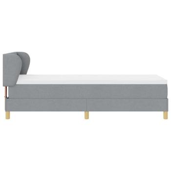 Boxspringbett mit Matratze Hellgrau 80x200 cm Stoff