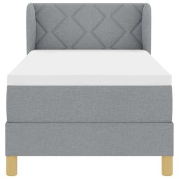 Boxspringbett mit Matratze Hellgrau 80x200 cm Stoff