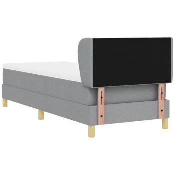 Boxspringbett mit Matratze Hellgrau 80x200 cm Stoff