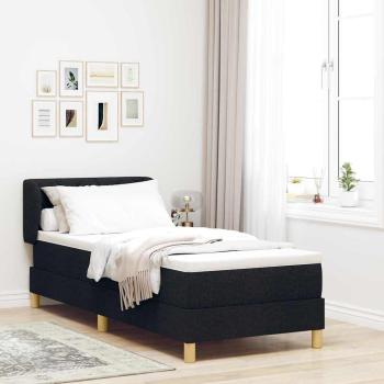 ARDEBO.de - Boxspringbett mit Matratze Schwarz 80x200 cm Stoff