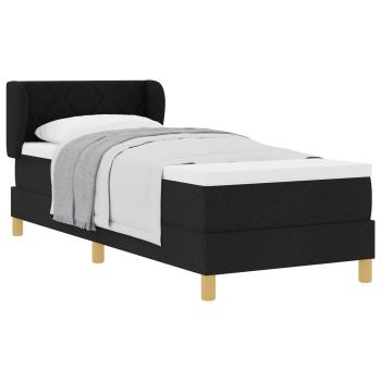 Boxspringbett mit Matratze Schwarz 80x200 cm Stoff