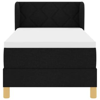 Boxspringbett mit Kopfteil Schwarz 80 x 200 cm Stoff