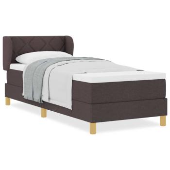 Boxspringbett mit Matratze Dunkelbraun 80x200 cm Stoff