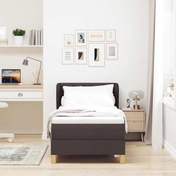 Boxspringbett mit Matratze Dunkelbraun 80x200 cm Stoff