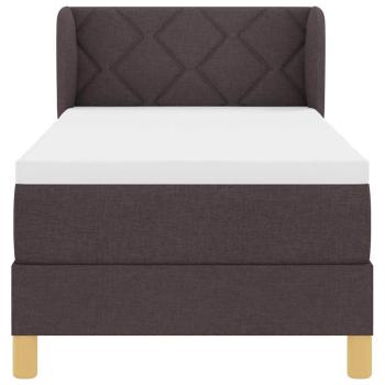 Boxspringbett mit Matratze Dunkelbraun 80x200 cm Stoff