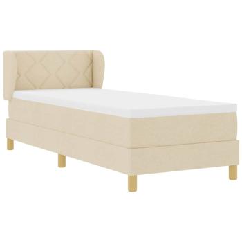 Boxspringbett mit Matratze Creme 80x200 cm Stoff