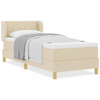 Boxspringbett mit Matratze Creme 80x200 cm Stoff