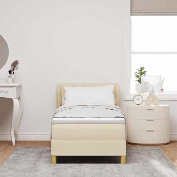 Boxspringbett mit Matratze Creme 80x200 cm Stoff