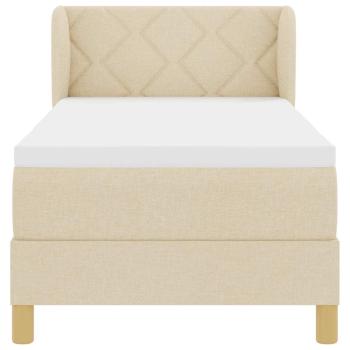 Boxspringbett mit Matratze Creme 80x200 cm Stoff