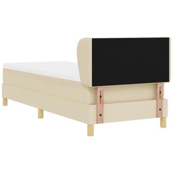 Boxspringbett mit Matratze Creme 80x200 cm Stoff