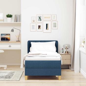 Boxspringbett mit Matratze Blau 80x200 cm Stoff