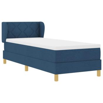 Boxspringbett mit Matratze Blau 80x200 cm Stoff