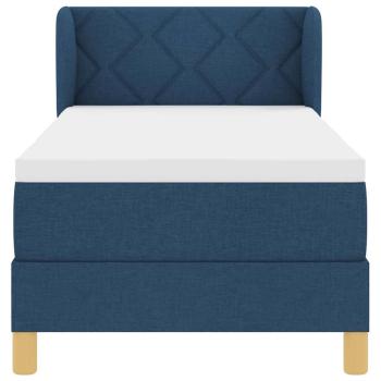 Boxspringbett mit Matratze Blau 80x200 cm Stoff