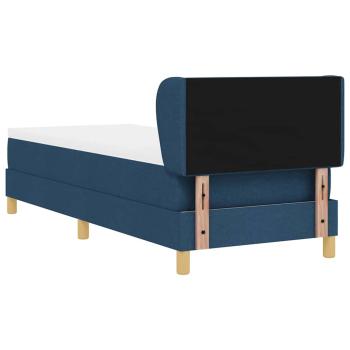 Boxspringbett mit Matratze Blau 80x200 cm Stoff