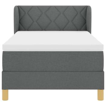 Boxspringbett mit Matratze Dunkelgrau 90x200 cm Stoff