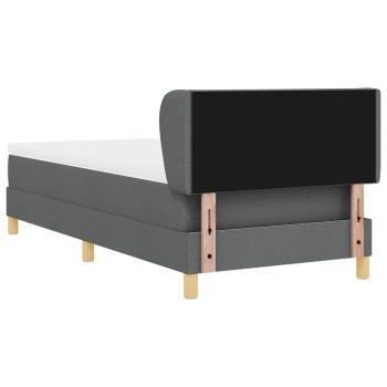 Boxspringbett mit Matratze Dunkelgrau 90x200 cm Stoff