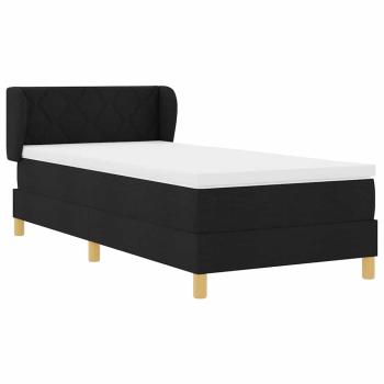 Boxspringbett mit Matratze Schwarz 90x200 cm Stoff