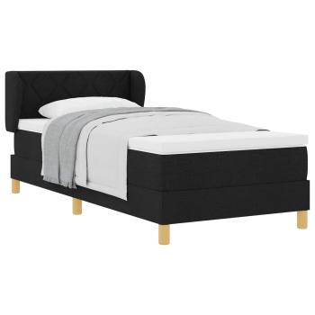 Boxspringbett mit Matratze Schwarz 90x200 cm Stoff