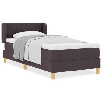 Boxspringbett mit Matratze Dunkelbraun 90x200 cm Stoff