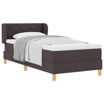Boxspringbett mit Matratze Dunkelbraun 90x200 cm Stoff