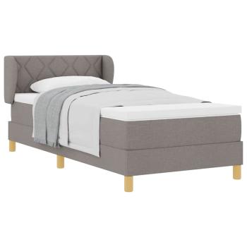 Boxspringbett mit Matratze Taupe 90x200 cm Stoff