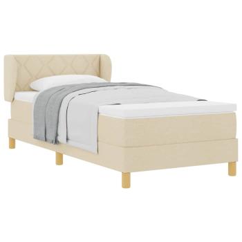 Boxspringbett mit Matratze Creme 90x200 cm Stoff