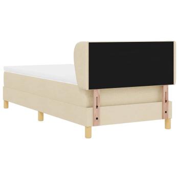 Boxspringbett mit Matratze Creme 90x200 cm Stoff