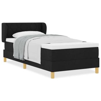 Boxspringbett mit Matratze Schwarz100x200 cm Stoff