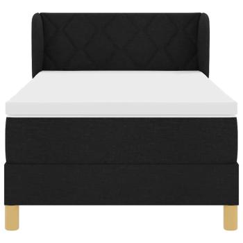 Boxspringbett mit Matratze Schwarz100x200 cm Stoff