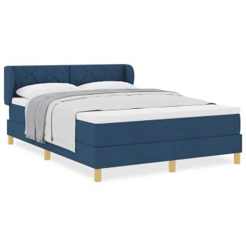 Boxspringbett mit Matratze Blau 140x190 cm Stoff