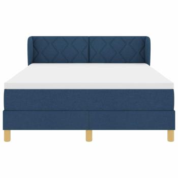 Boxspringbett mit Matratze Blau 140x190 cm Stoff