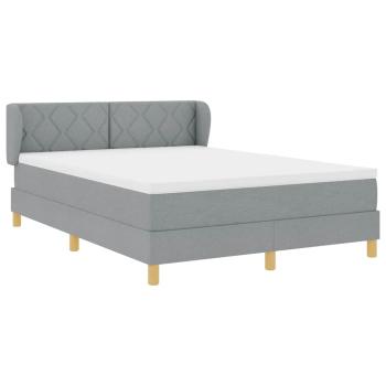 Boxspringbett mit Matratze Hellgrau 140x200 cm Stoff