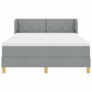 Boxspringbett mit Matratze Hellgrau 140x200 cm Stoff