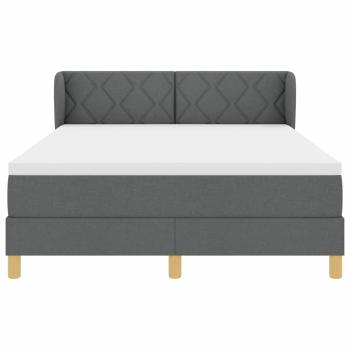 Boxspringbett mit Matratze Dunkelgrau 140x200 cm Stoff