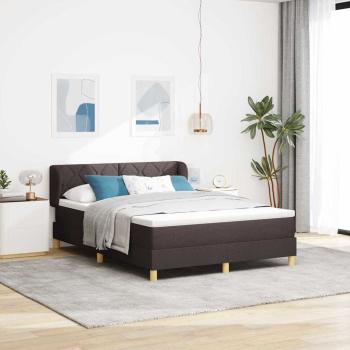 ARDEBO.de - Boxspringbett mit Matratze Dunkelbraun 160x200 cm Stoff