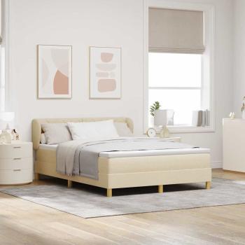ARDEBO.de - Boxspringbett mit Matratze Creme 160x200 cm Stoff